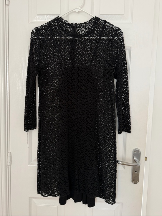 Zara Dresses & Skirts - Zara Collection Black Cotton Lace Shift Dress – Size S